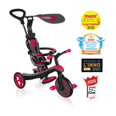 Globber - Tricycle 4-in-1 10 Months - 5 Years Explorer Red - Swanky Boutique