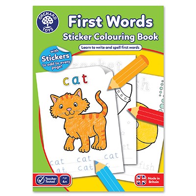 orchard toys - Sticker Colouring Book - First Words (4+ Years) - swanky boutique malta