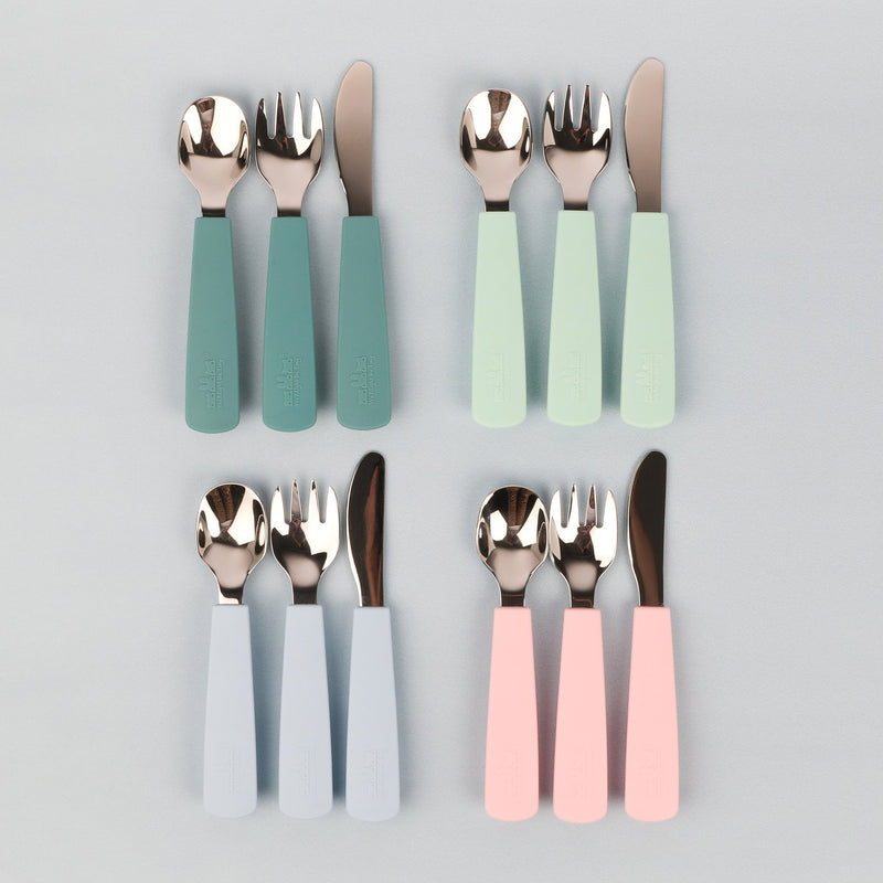 We Might Be Tiny - Cutlery Set of 3 Toddler Feedie Dusty Rose - Swanky Boutique