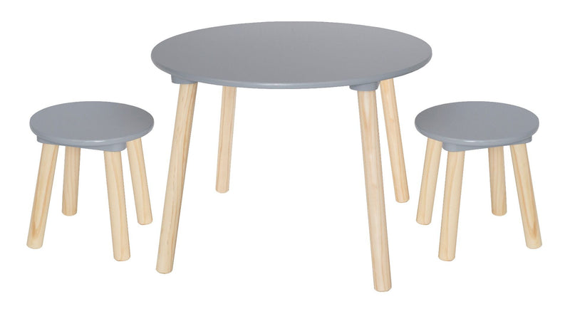 Table and 2 stools - Grey