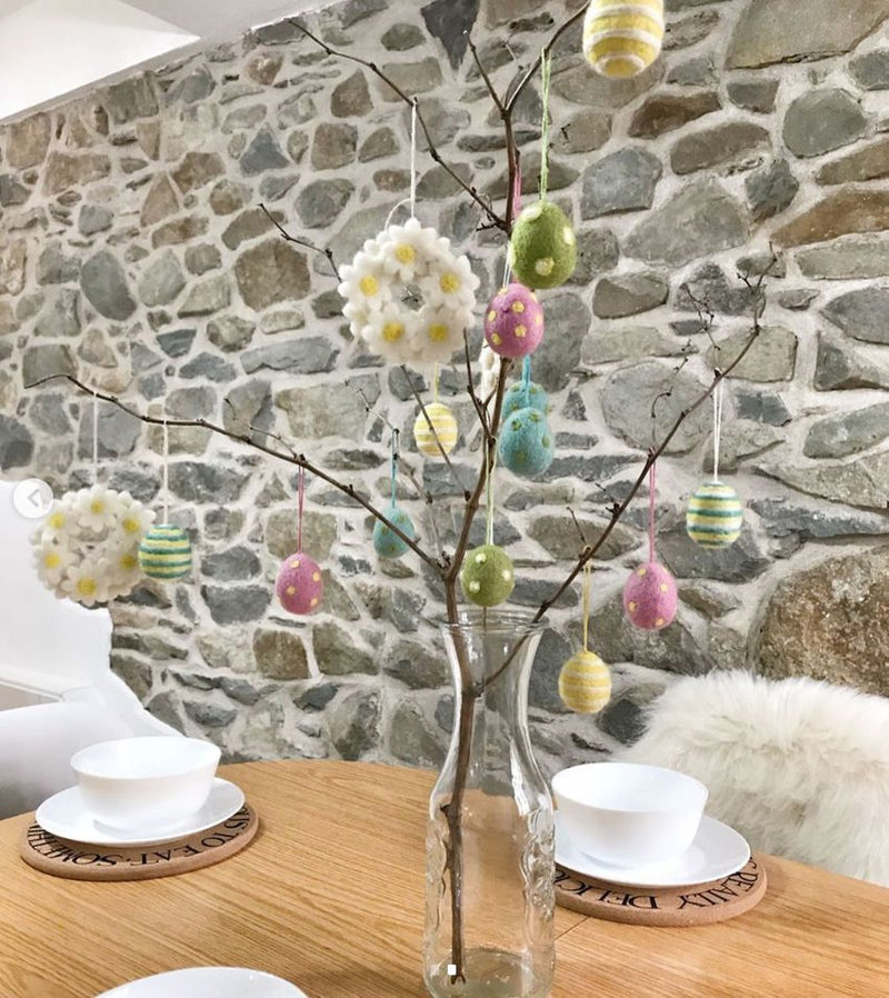 felt so good - easter tree hanging decoration felt easter eggs set of 5 - swanky boutique malta