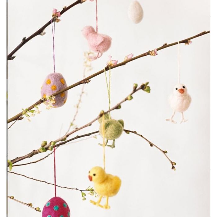 Easter Tree Hanging Decoration - Felt Yellow Chick