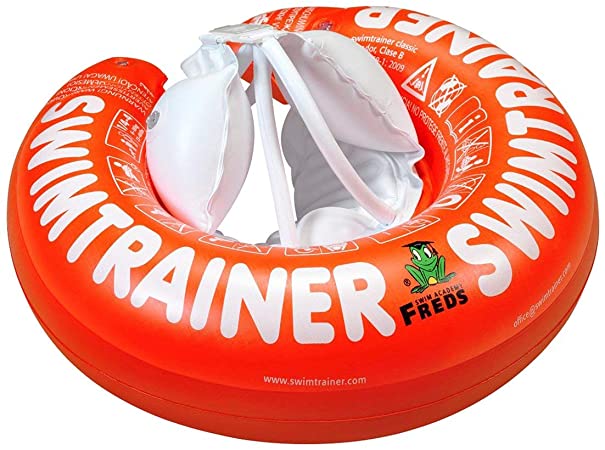 Inflatable Swim Trainer Ring, Classic - Red (3 months - 4 years old)
