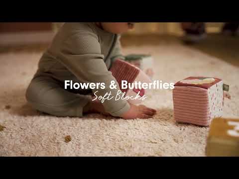 Little Dutch - Soft Blocks Set of 4 Flowers & Butterflies - Swanky Boutique