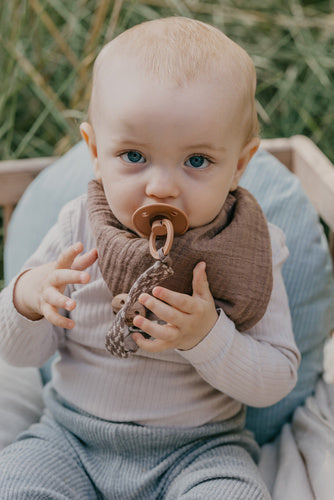 BIBS - Pacifier Clip Braided Sage Ivory - Swanky Boutique