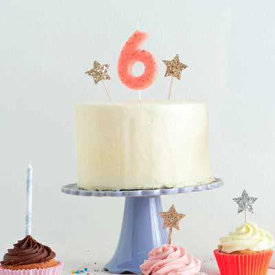 Candle, Number 6 - Coral
