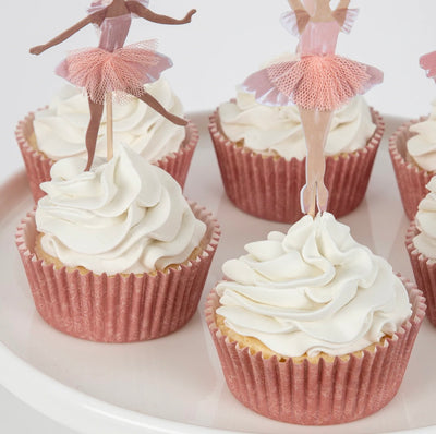 meri meri - cupcake kit set of 24 toppers & 24 cupcake casses ballerina - swanky boutique malta