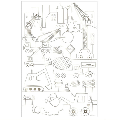 meri meri - colouring posters 2 pack construction - swanky boutique malta