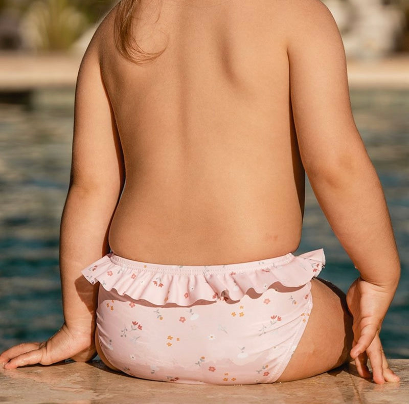 Little Dutch - Swim Pants Ruches Little Pink Flowers UPF 50+ - Swanky Boutique