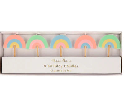 meri meri - candle set of 5 rainbow - swanky boutique malta