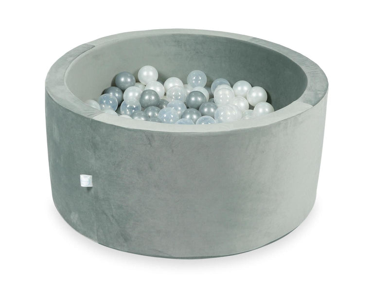moje - Ball Pit Incl 200 Balls, Velvet - Grey - swanky boutique malta
