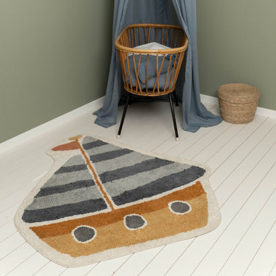 Little Dutch - Rug Boat Shape Blue 105x120cm - Swanky Boutique