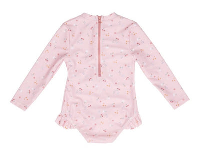 Little Dutch - Swimsuit Long Sleeves Ruffles Little Pink Flowers UPF 50+ - Swanky Boutique