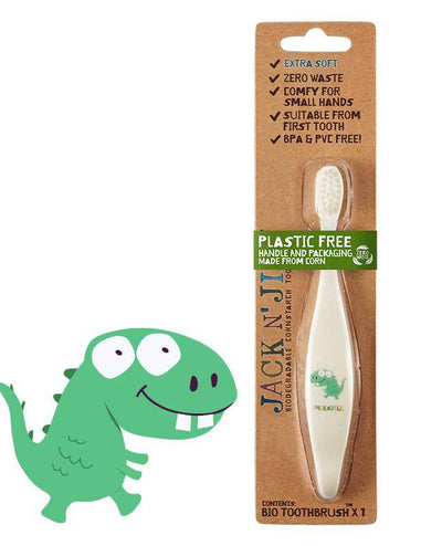 jack n' jill - toothbrush biodegradable dino - swanky boutique malta