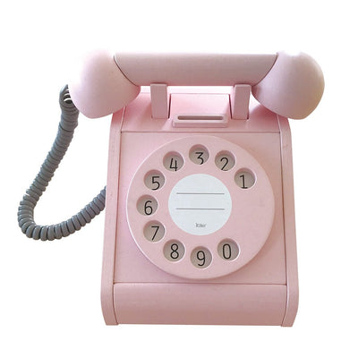 kiko and gg - telephone vintage style wooden pink - swanky boutique malta