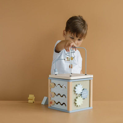 Activity Cube, Wooden - Ocean Blue