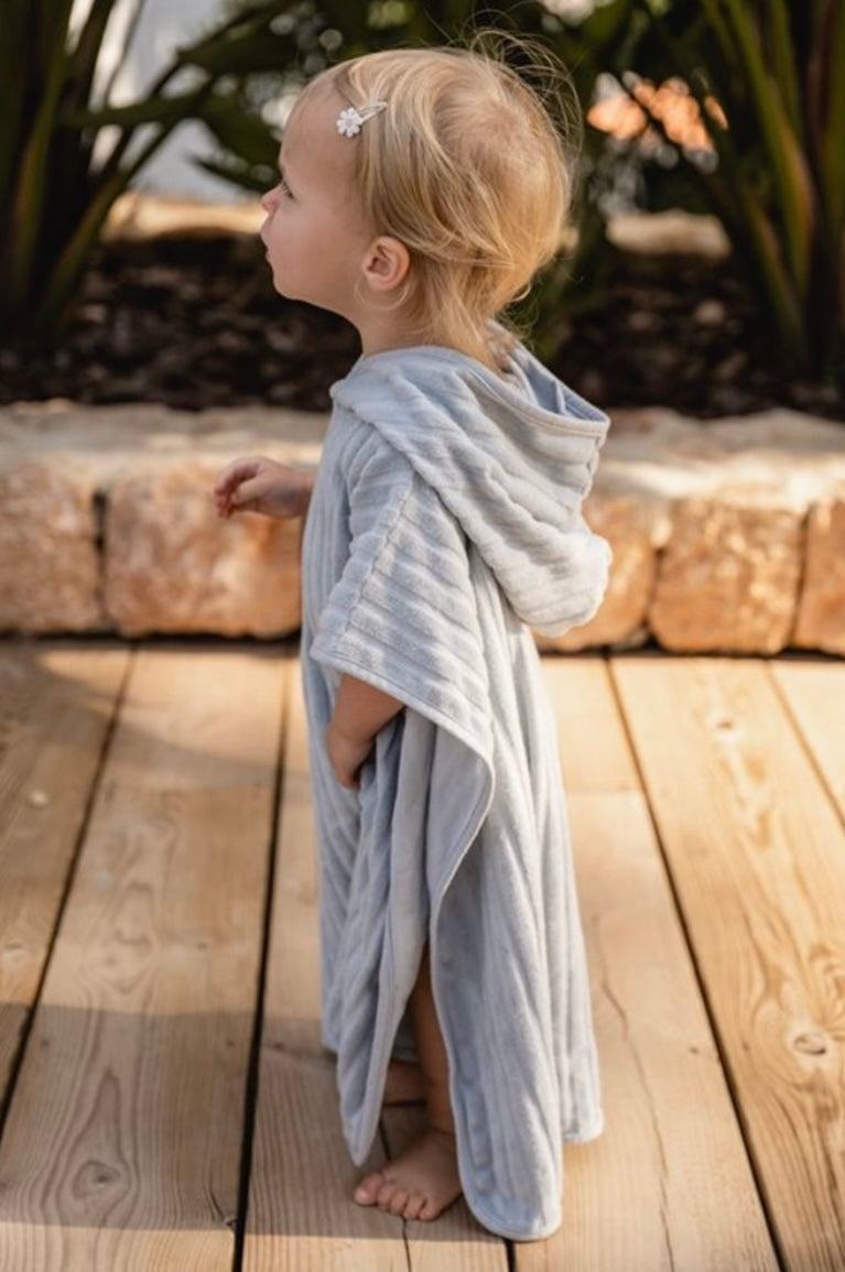 Beach Poncho, Cotton - Baby Blue (One-Size)