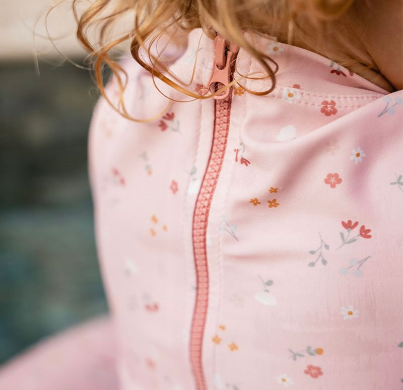 Little Dutch - Swimsuit Long Sleeves Ruffles Little Pink Flowers UPF 50+ - Swanky Boutique