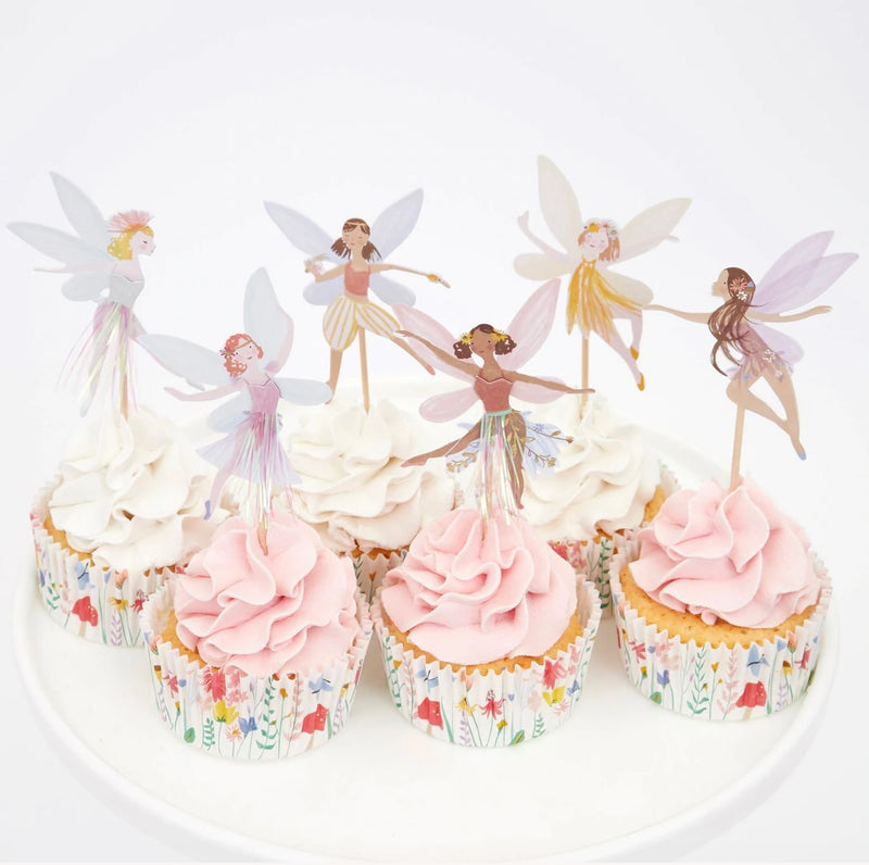meri meri - cupcake kit set of 24 toppers & 24 cupcakes cases fairy - swanky boutique malta
