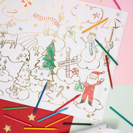 meri meri - colouring posters 2 pack christmas - swanky boutique malta