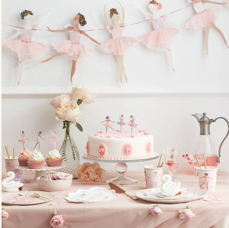 meri meri - cupcake kit set of 24 toppers & 24 cupcake casses ballerina - swanky boutique malta