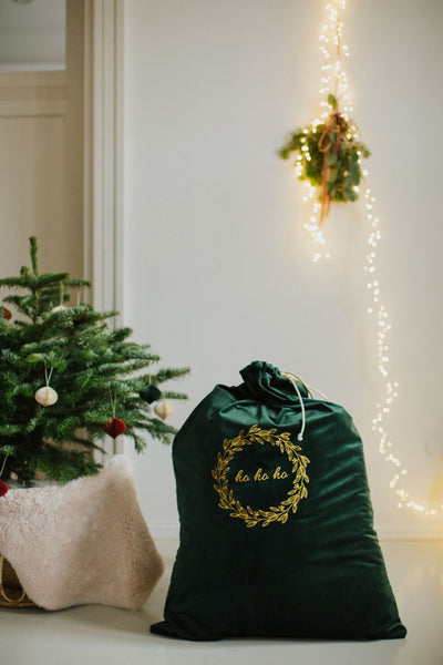 Betty's Home - Christmas Sack Velvet Green - Swanky Boutique