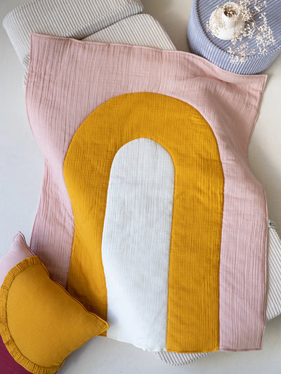 Blanket, Muslin - Dusty Rose Rainbow