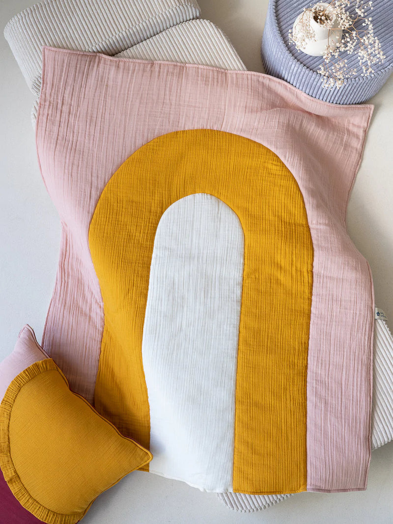 Blanket, Muslin - Dusty Rose Rainbow
