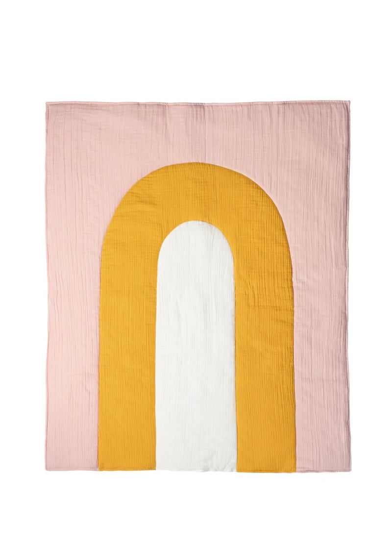 Blanket, Muslin - Dusty Rose Rainbow