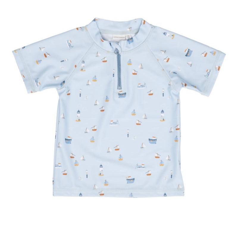 Little Dutch - Swim T Shirt Short Sleeves Sailors Bay Bay Blue UPF 50+ - Swanky Boutique