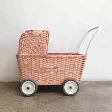 Strolley, Rattan - Rose Pink