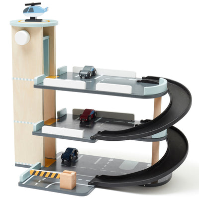 Kids Concept - Car Park Including 3 Cars & Helicopter - Swanky Boutique