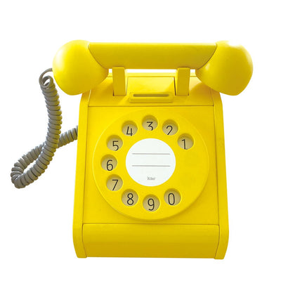 Telephone, Vintage Style Wooden - Yellow