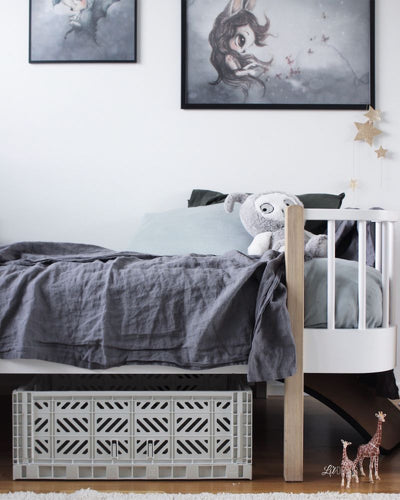 Storage Box, Folding Crate - Light Grey, Various Sizes