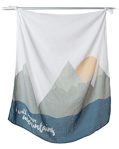 lulujo - First Year Kit - Milestone Swaddle + 14 Cards - 'I Will Move Mountains' - swanky boutique malta