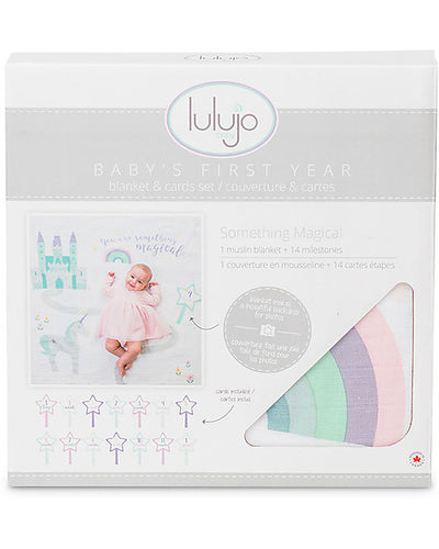 lulujo - First Year Kit - Milestone Swaddle + 14 Cards - 'Something Magical' - swanky boutique malta