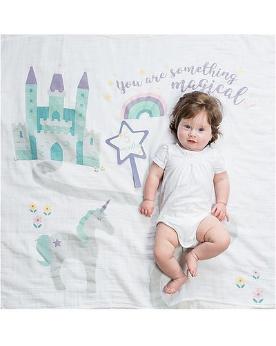 lulujo - First Year Kit - Milestone Swaddle + 14 Cards - 'Something Magical' - swanky boutique malta