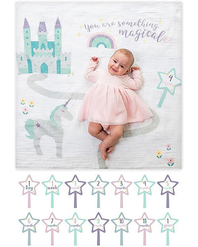 lulujo - First Year Kit - Milestone Swaddle + 14 Cards - 'Something Magical' - swanky boutique malta