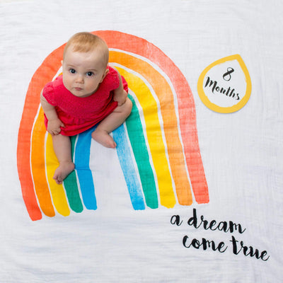 lulujo - First Year Kit - Milestone Swaddle + 14 Cards - 'A Dream Come True' - swanky boutique malta
