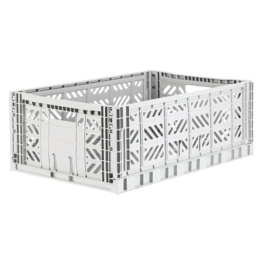 Storage Box, Folding Crate - Light Grey, Various Sizes