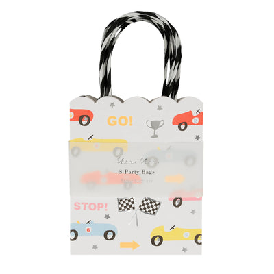 meri meri - party gift bags 8 pack race cars - swanky boutique malta