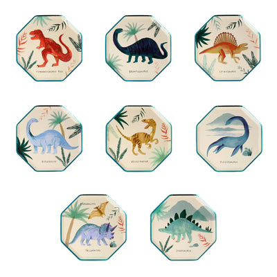 meri meri - plates fsc paper pack of 8 dinosaur kingdom - swanky boutique malta
