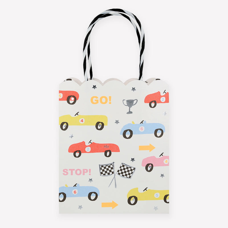 meri meri - party gift bags 8 pack race cars - swanky boutique malta