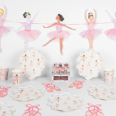 meri meri - plates fsc paper pack of 8 ballerina - swanky boutique malta