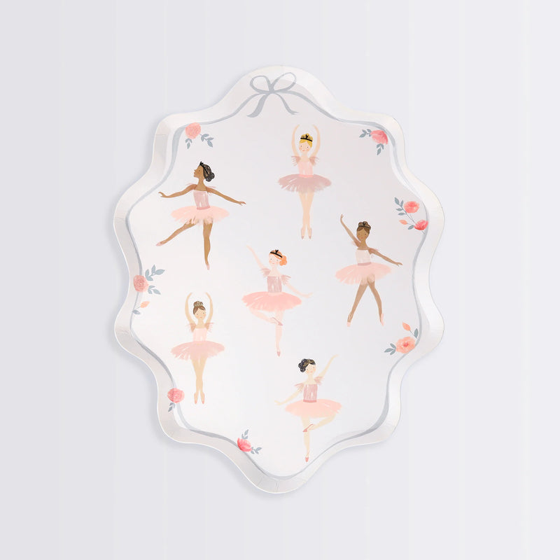 meri meri - plates fsc paper pack of 8 ballerina - swanky boutique malta