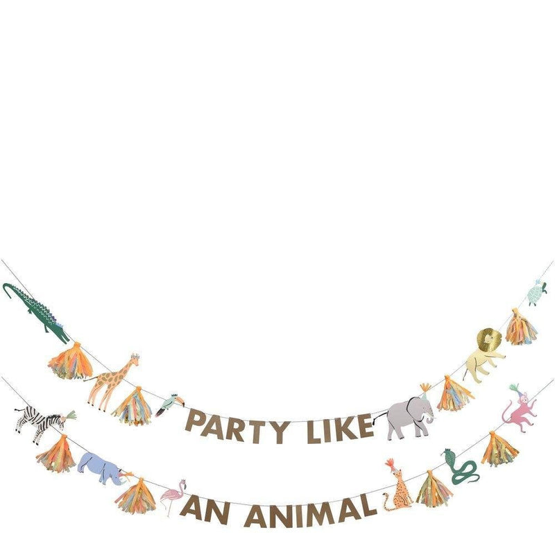 meri meri - garland large safari animals party like an animal - swanky boutique malta