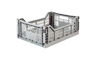 Storage Box, Folding Crate - Grey, Various Sizes