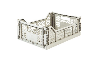 Storage Box, Folding Crate - Light Grey, Various Sizes