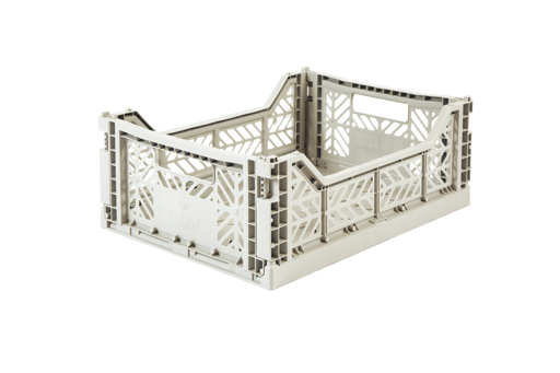 Storage Box, Folding Crate - Light Grey, Various Sizes