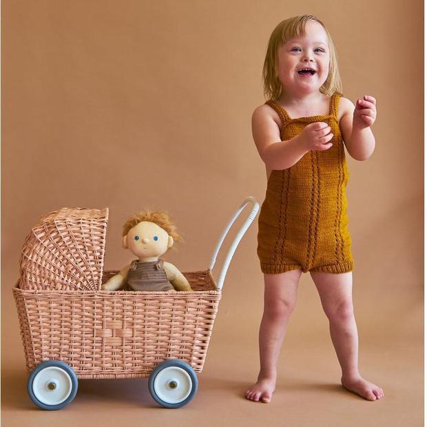 Strolley, Rattan - Rose Pink